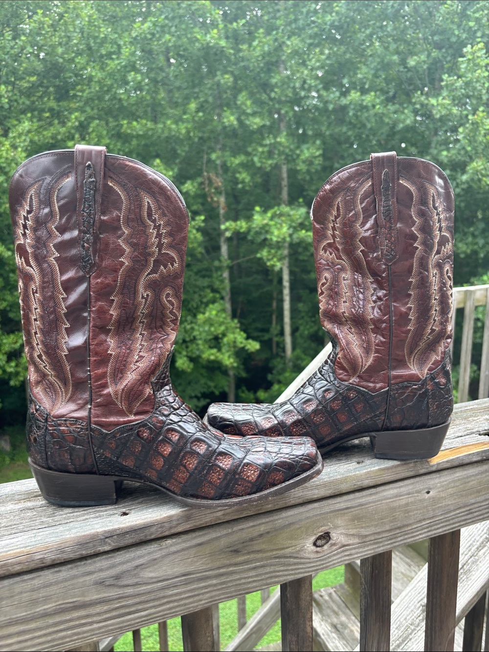 Dan Post Exotic Caiman boots bayou size 10.5 Cowboy western - Picture 16 of 17